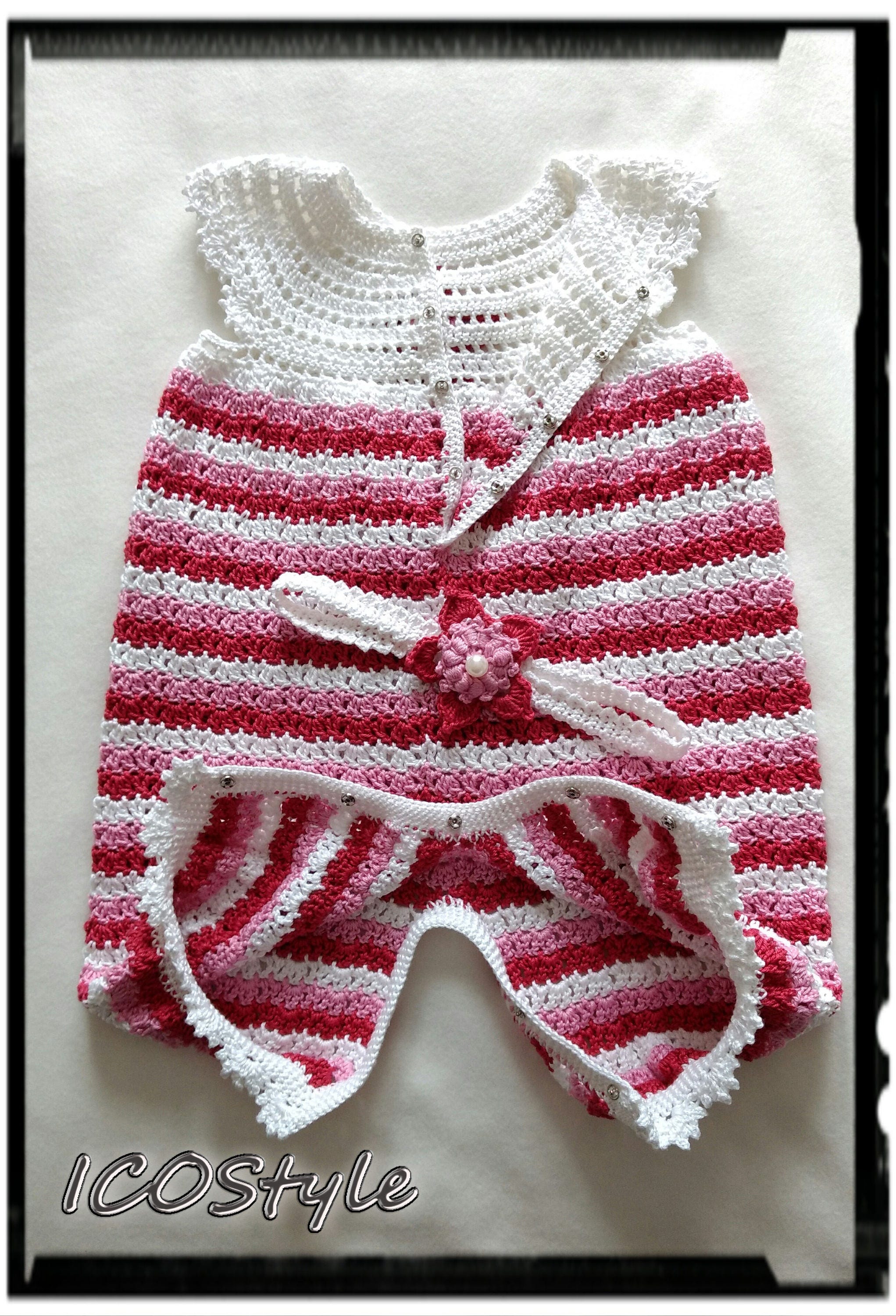 Pink/White Cotton RompersBodysuitCrochet Baby | Etsy