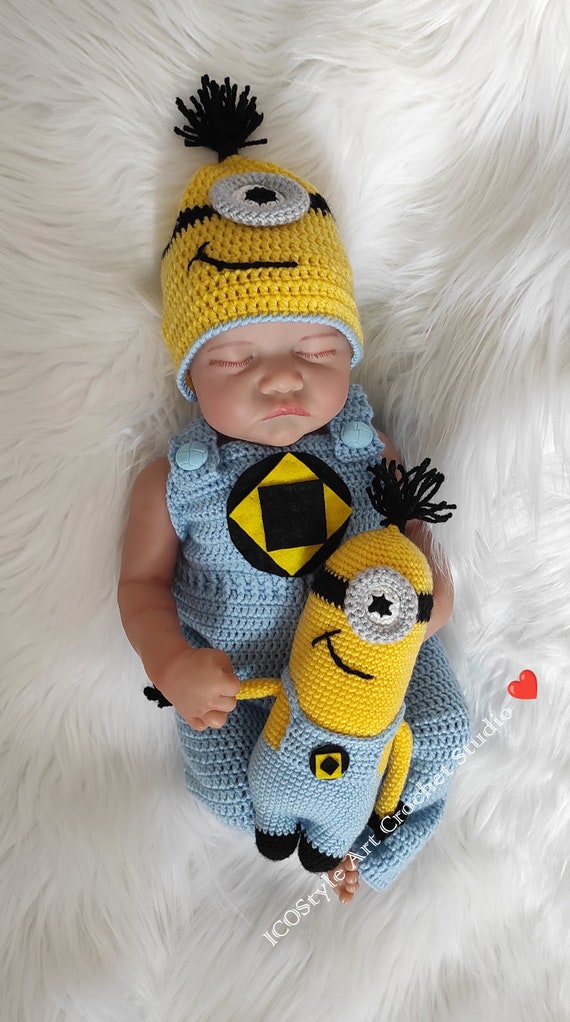 Traje de recién nacido conjunto de Minion sombrero de - Etsy España