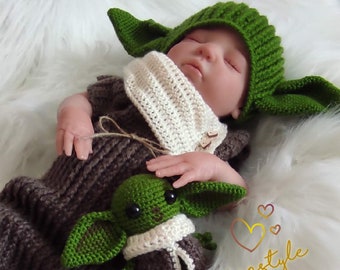 Handmade Crochet Baby Costume: Newborn Outfit & Toy Set
