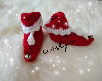 HANDMADE Elf booties, baby booties,baby gift, cute boties,slippers, Crochet Elf booties.