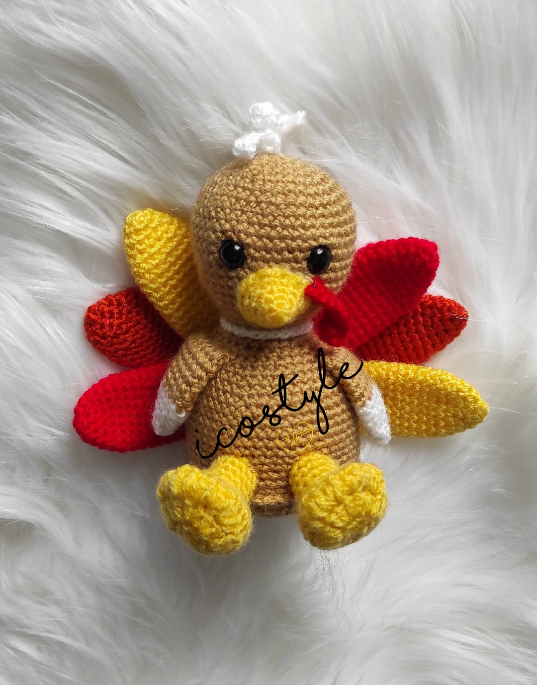 Crochet Turkey Toy: Soft Acrylic Yarn Infant Gift