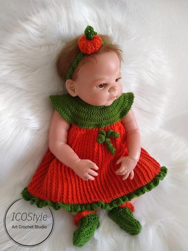 Pumpkin Hat & Dress/baby Halloween Costume/crochet Baby - Etsy