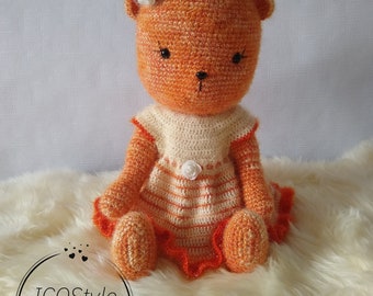 Crochet Amigurumi Bear Doll 19"| Amigurumi Bear | Bear Toy | Crocheted Bear | Amigurumi Crochet | Orange Bear