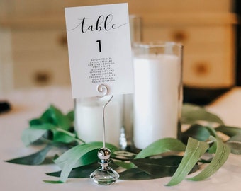 Crystal Table Number Holders, Set of 5, Elegant Handmade Card Holders for Weddings, Showers or Corperate Events