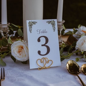 Double Heart Wire Table Number Holders, Set of 5, Handmade  Wedding Card Stands, Name Card Holder, Card Holder, Wire Card Holder