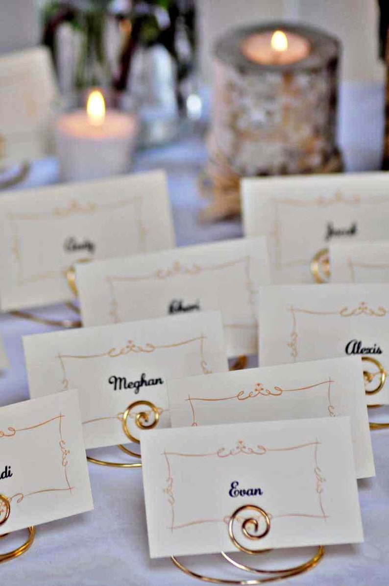 Small Wedding Table Place Card Holder Double Heart Set Of 6 The Knot Shop