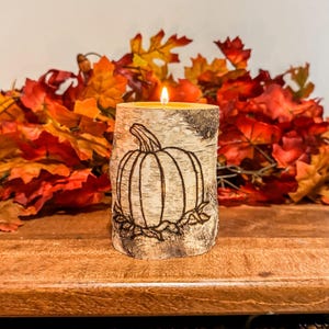 Fall Pumpkin Candle, Handcrafted All Natural Birch Wood Candle, Fall Home Decor, Decorative Candle, Aesthetic Rustic Candle, Fall 2025