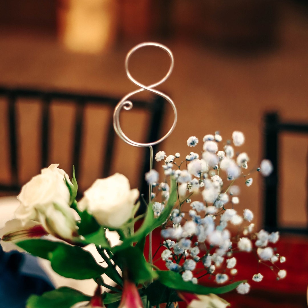 Wedding Table Numbers, Set of 5, Handmade Wire Table Numbers, Table ...