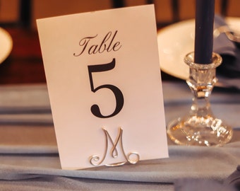 Wire Monogram Table Number Holders, Set of 5, Place Card Holder, Wedding and Party Décor, Handmade Wedding Decor, Table Number Stands