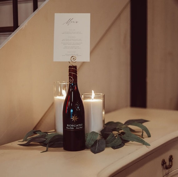 Wine Bottle Placecards Holders Bonadea | Joanna Buchanan | Bow Place