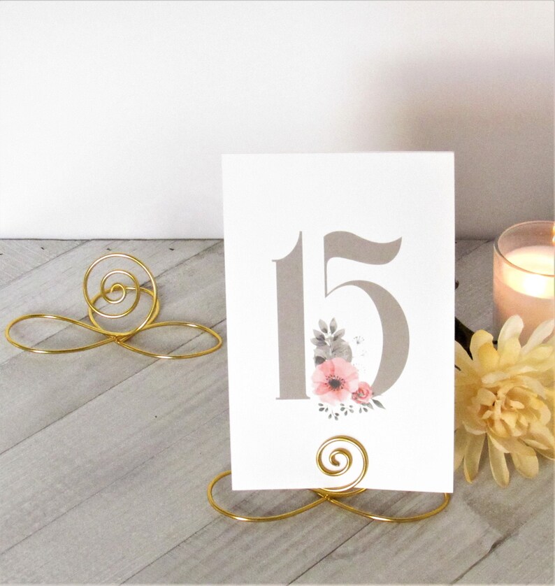 Gold Table Number Holders Set of 5 Name Card Holder Place Etsy