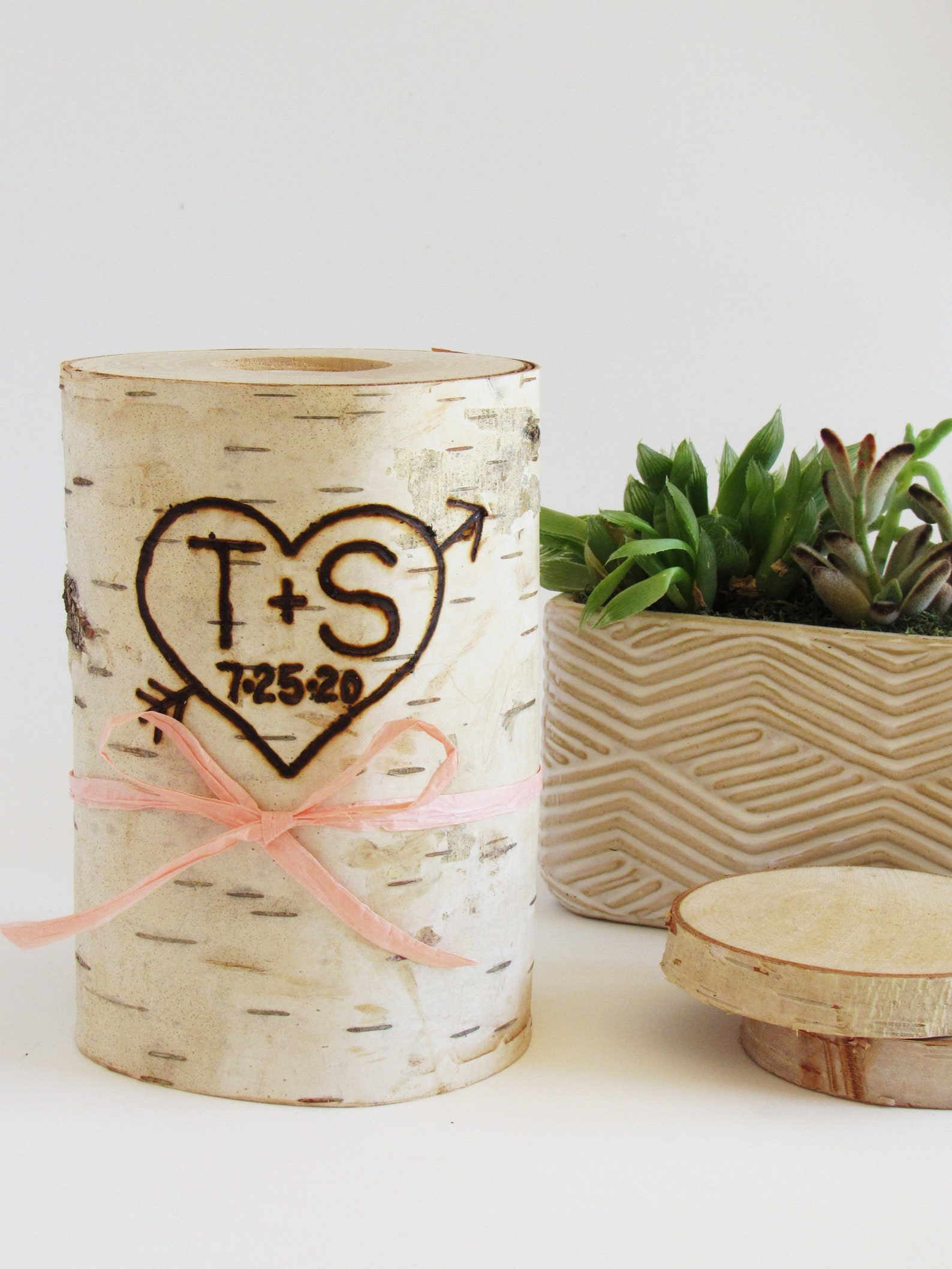 Birch Wood Candle Rustic Wedding Candle Birch Candle Birch Etsy