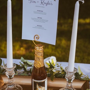 Wine Bottle Place Card Holders, Set of 5, Handmade Champagne Bottle ...