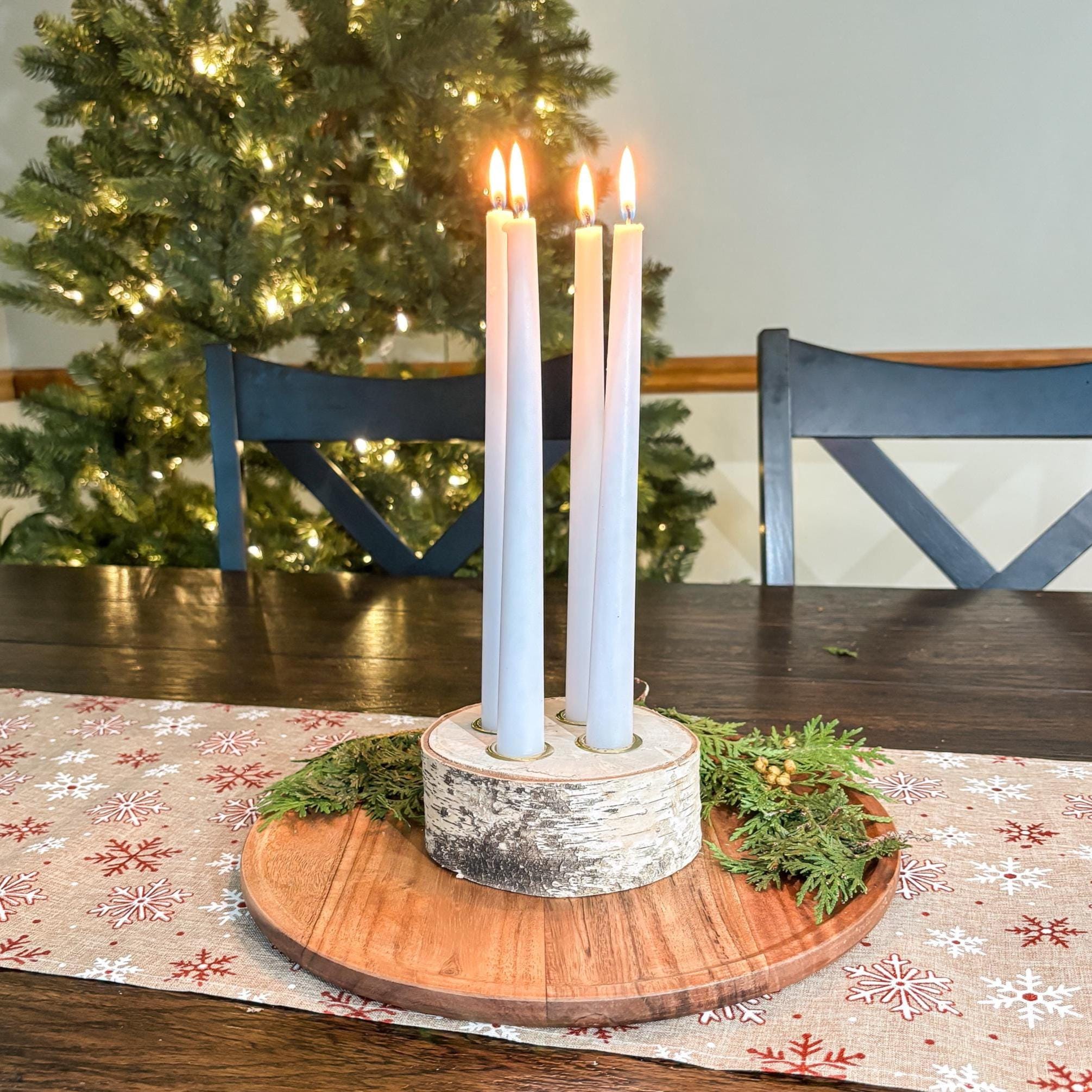 Birch Log Christmas Advent Wreath: Rustic Candle Holder With 4 Candles -  Etsy, image size:2011x2011