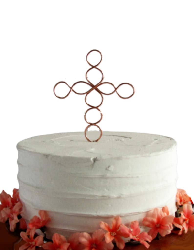 Cross Cake Topper Swirl Cross Topper Wire Cross Cake Topper Etsy