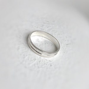 4mm sterling silver wedding band Ethically sourced Mens wedding bands Rustic wedding ring image 4