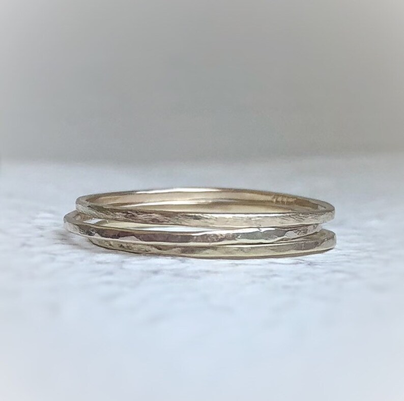 thin wedding ring stacking rings stacking gold band minimal band Tiny gold ring Solid gold Ultra thin gold band