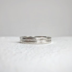 4mm sterling silver wedding band Ethically sourced Mens wedding bands Rustic wedding ring image 3