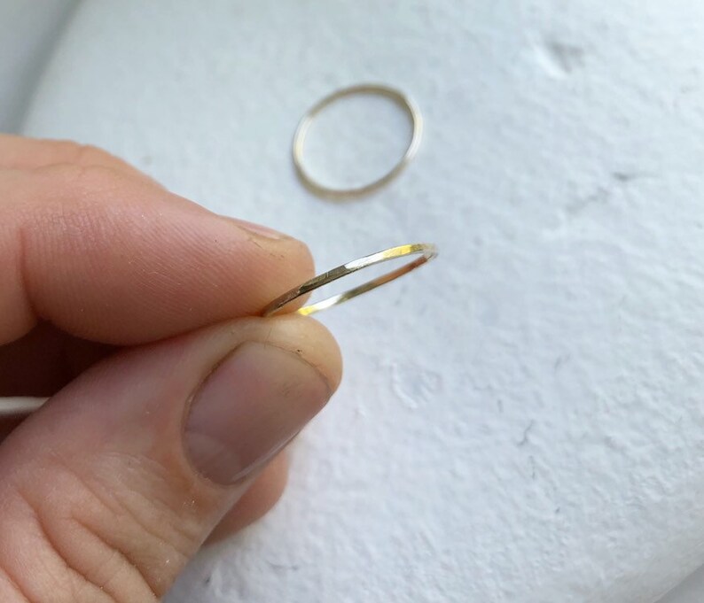 thin wedding ring stacking rings stacking gold band minimal band Tiny gold ring Solid gold Ultra thin gold band