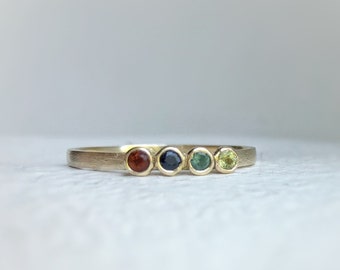 10kt 14kt 18kt yellow gold - Gift for her family ring - birthstone ring - Mother’s ring - Ethical - ethically sourced - personalized gift