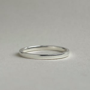 Handcrafted 2mm Recycled Sterling Silver Wedding Band: Minimalist Ethical Ring
