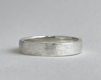 4mm Sterling Silber Ehering - rustikales Ehering - Ehering - Ehering für Männer