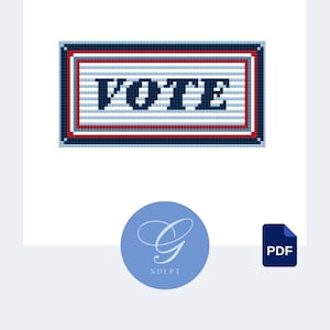 Vote Patch Needlepoint & Cross Stitch PDF Pattern / Design Guide