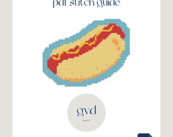 Hotdog-naaldpunt en kruissteek pdf-patroon / ontwerpgids