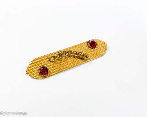 1930s Gold Brass Bar Pin | 30s Gold Bar Brooch | … - image 4