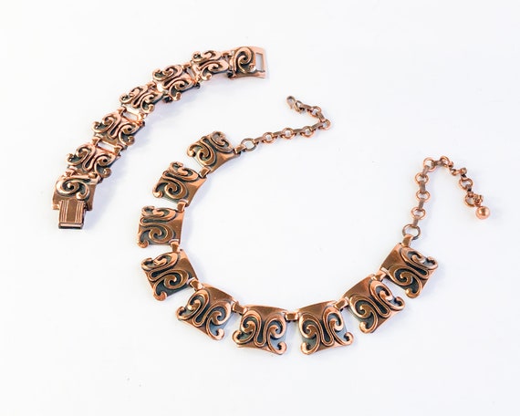 1950s Copper Necklace & Bracelet Set | 50s Copper… - image 6