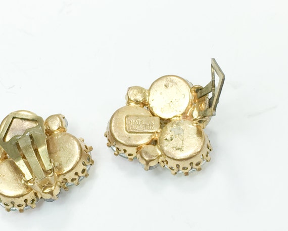 1950s Rhinestone Earrings | 50s Rhinestone Cluste… - image 4