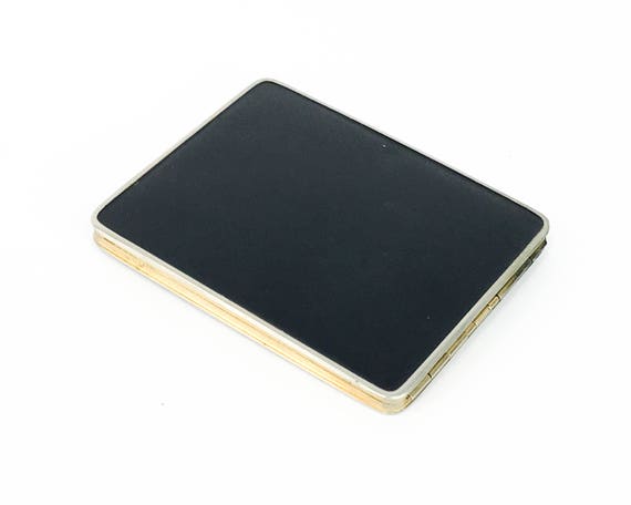 1940s Black Enamel Cigarette Case | 40s Black Nee… - image 5