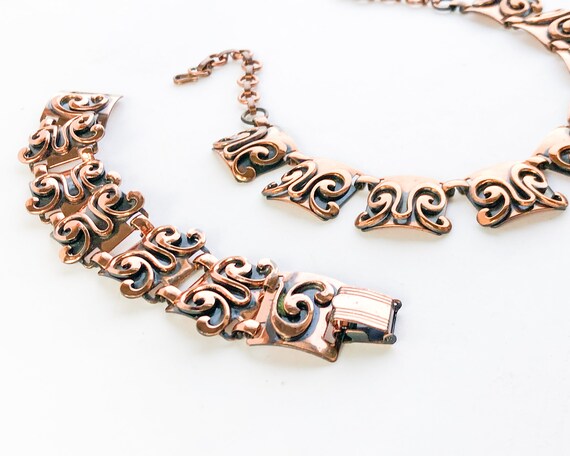 1950s Copper Necklace & Bracelet Set | 50s Copper… - image 4