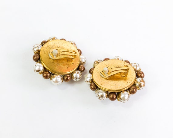 1980s Gold & Pearl Earrings | 80s Gold Chain Pear… - image 6