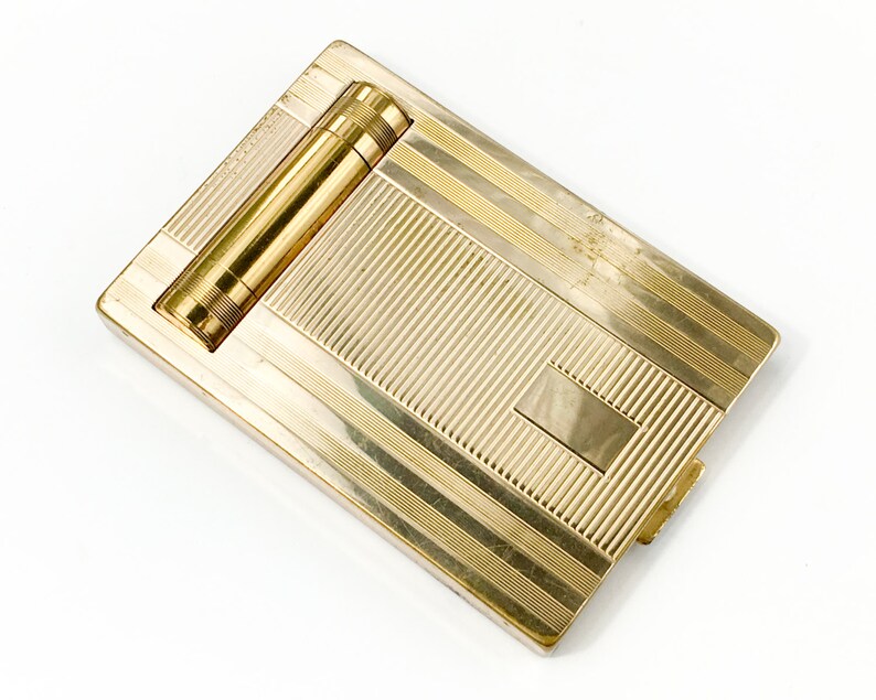 30s 40s Gold Compact Bourjois N.Y. Gold Art Deco Style Compact