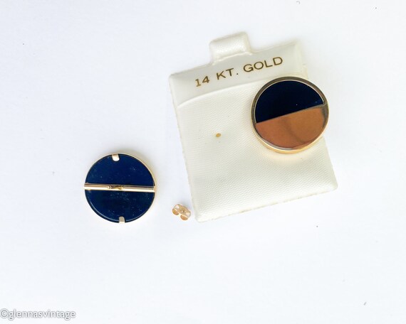 1980s Black & Gold Necklace Parure | 80s 14k Gold… - image 7