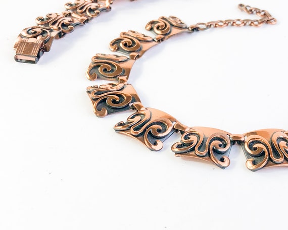 1950s Copper Necklace & Bracelet Set | 50s Copper… - image 5