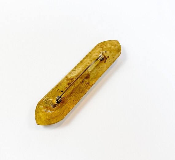 1930s Gold Brass Bar Pin | 30s Gold Bar Brooch | … - image 3