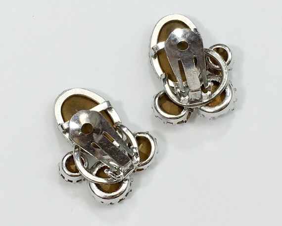 1950s Rhinestone Cluster Earrings | 50s Rhineston… - image 5
