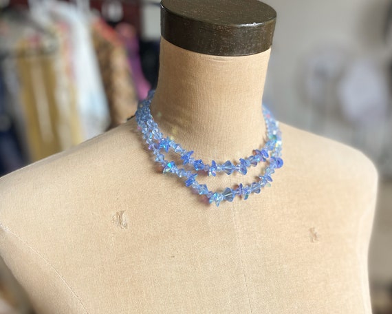 1950s Blue Crystal Necklace Set | 50s Blue Glass … - image 8