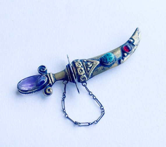 Small Silver Dagger Pendant Emo Necklace Chain O Ring Mini Sword Knife –  Vicious Malicious
