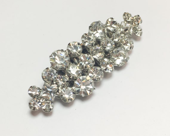 1950s Rhinestone Duette Brooch | 50s Rhinestone Du