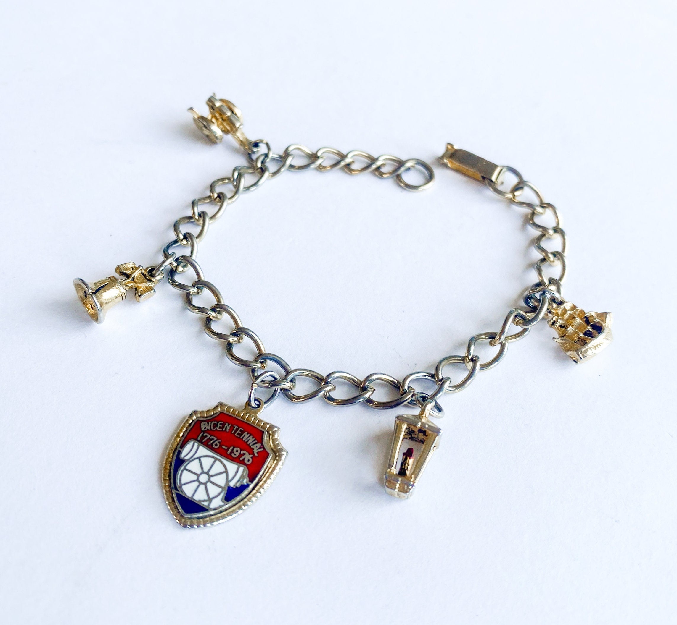 1970s Bicentennial Charm Bracelet Bracelet 70s Bicentennial 1776 
