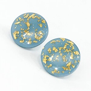 1950s Blue Lucite Earrings | 50s Turquoise Plastic Earrings | Blue Screw Back Earrings