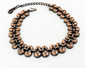 1950s Vintage Copper Necklace | Copper Modernist Choker