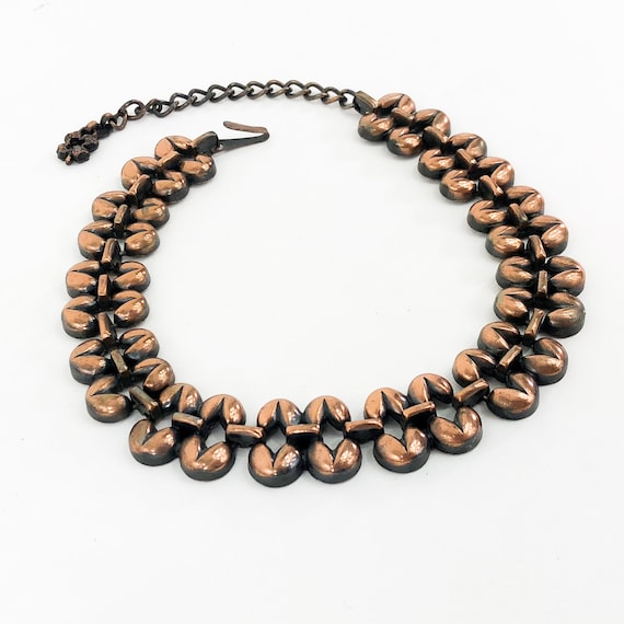 1950s Copper Necklace | 50s Copper Modernist Choke