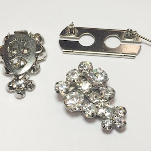 1950s Rhinestone Duette Brooch 50s Rhinestone Duette Pin Rhinestone Dress Clips image 1