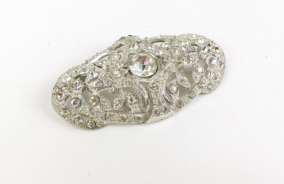 1930s Rhinestone Brooch | 30s Rhinestone Pin | Po… - image 4