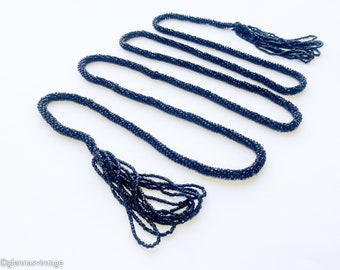 Jaren 1920 zwarte kralen lariat ketting | Vintage flappertouwketting | Downton Abbey