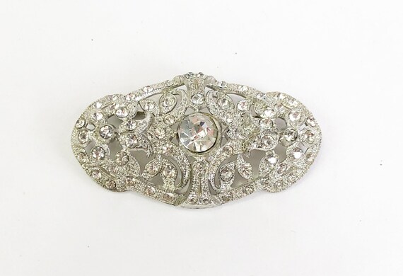 1930s Rhinestone Brooch | 30s Rhinestone Pin | Po… - image 3